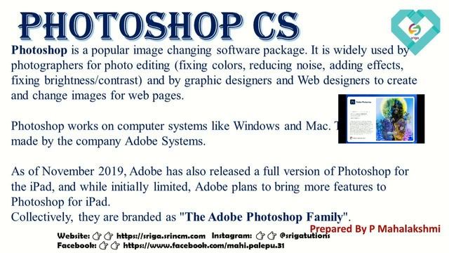 SRIGA  PhotoshopCS Introduction-What Will I Get Learning Photoshop CS
