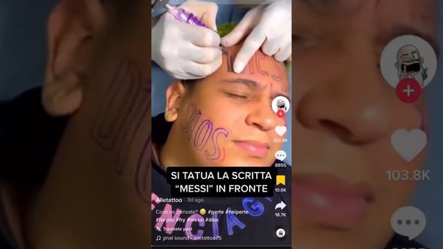 Messi fan got Messi face tattoo…