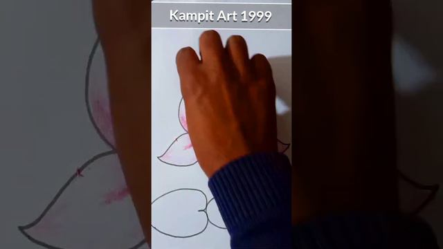 Easy Lotus Drawing | Colour Lotus Drawing | Lotus Flower Drawing By Kampit