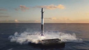 Анимация запуска к Марсу тяжелую ракету-носитель Falcon Heavy с электромобилем Tesla на борту