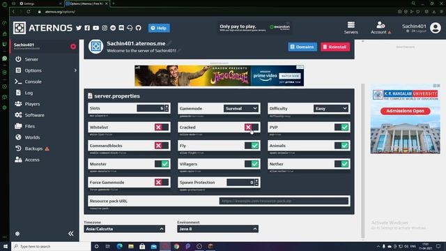 How to fix failed to verify username in aternos