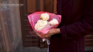 Букет из 3 белых пионов
