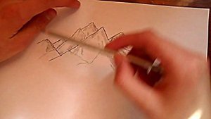 Видео: как нарисовать горы?