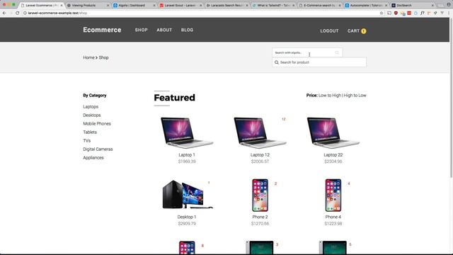 Laravel E-Commerce - Search w/ Algolia (Autocomplete) - Part 21 смотреть онлайн