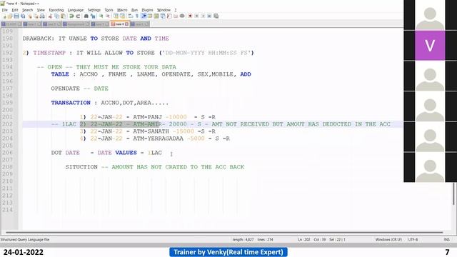 Lec- 4: SQL DATA TYPES- Number | Date Time | LOB | Long and Raw || SQL|| PLSQL || Real time trainin