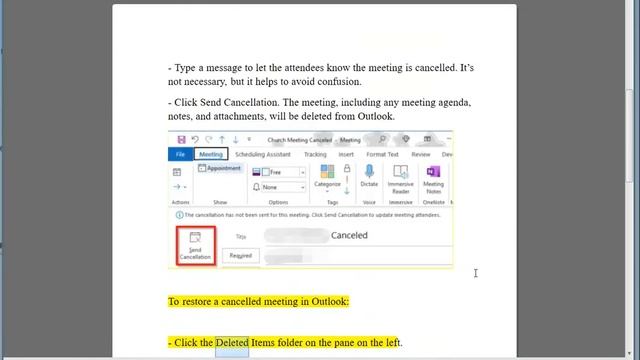 Cancel a Meeting or Restore a Cancelled Meeting in Outlook смотреть онлайн