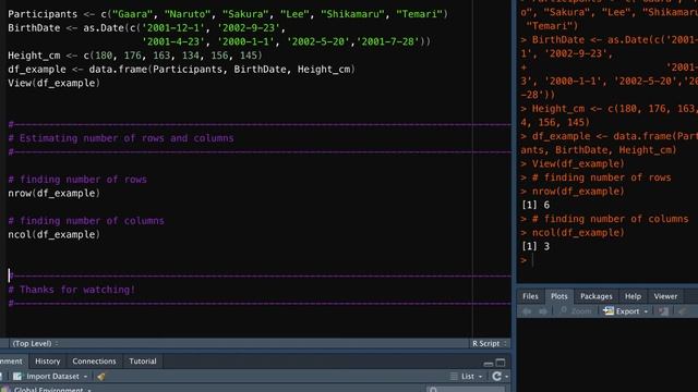 How to find out the number of rows and columns in R (Data Analysis Basics in R #11)