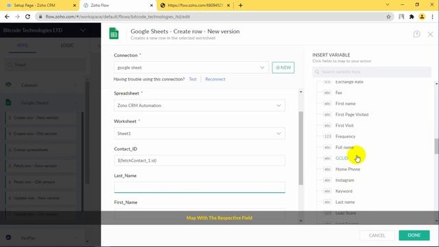 How To Send Data from Zoho CRM to Google Sheet by Zoho Flow Webhook