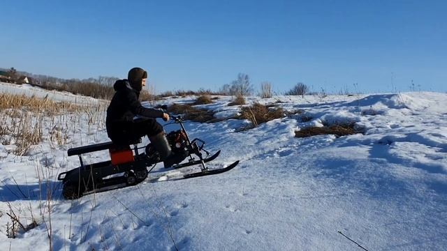 Модернизированный разборный миниснегоход "рыбоход"