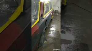 покраска ваз 2106 красный металлик " Виктория".