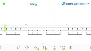камнем по голове, на бас гитаре