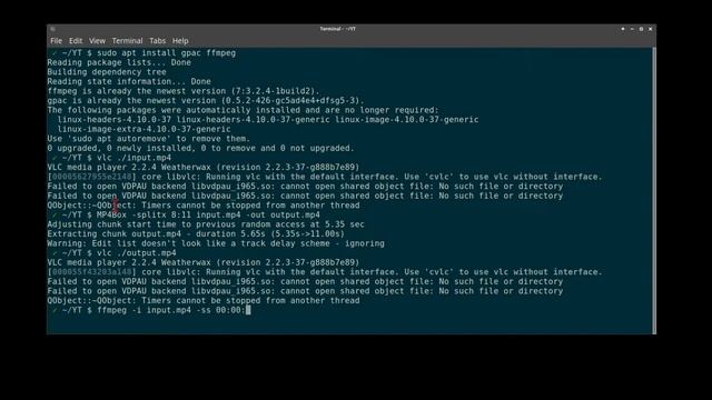 [How to] Trim Video using the Linux Command Line [MP4Box (GPAC), FFMPEG] смотреть онлайн