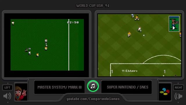 World Cup USA '94 (Master System vs SNES) Side by Side Comparison | VCDECIDE смотреть онлайн