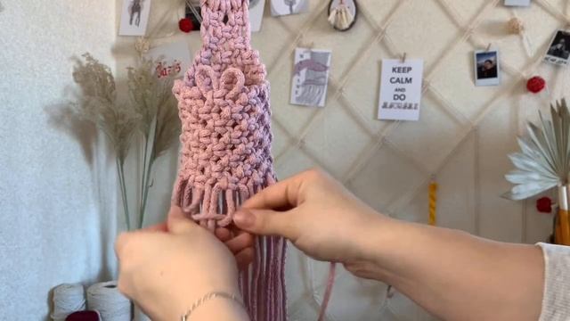 Макраме кашпо «Зайка»/Macrame Plant Hanger "Bunny"