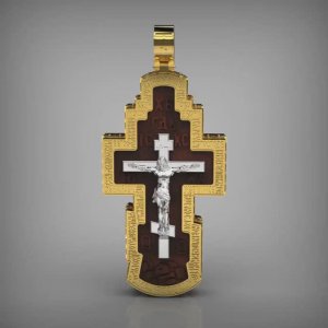 Крест со вставкой из дерева