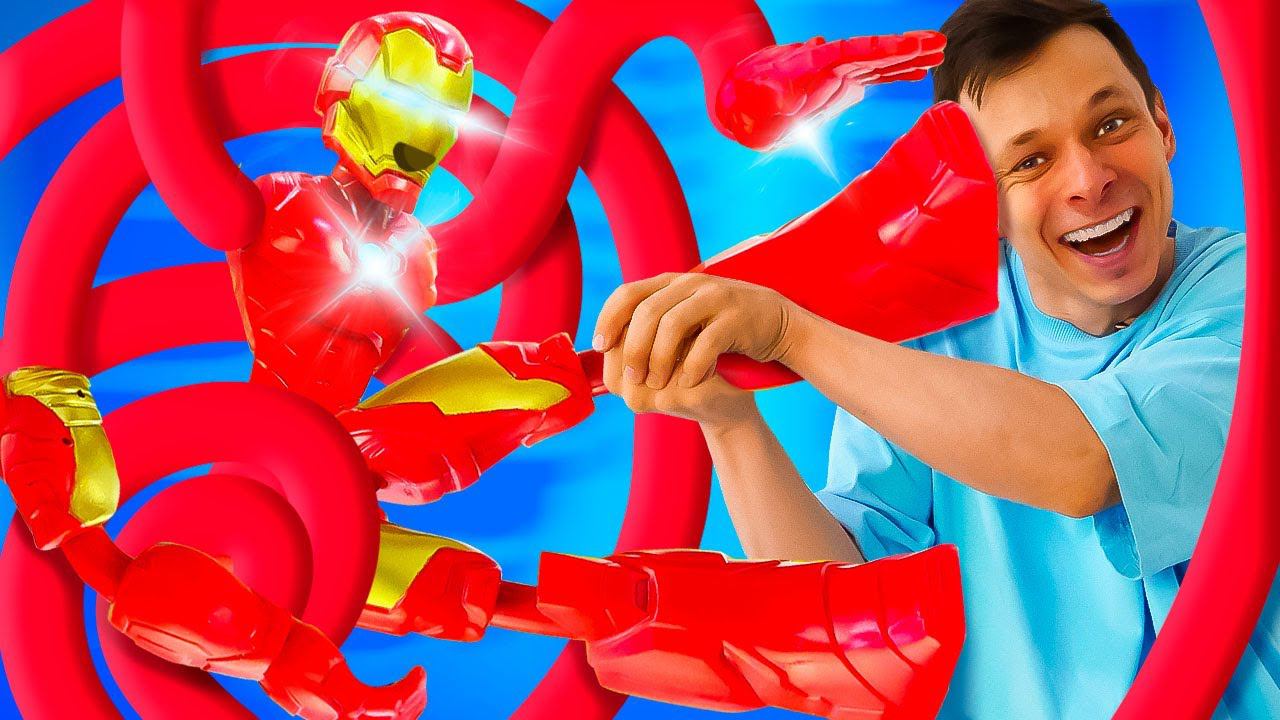 Железный человек упал на спорткаре в воду! Видео для мальчиков про машинки смотреть онлайн