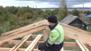 ДВУХЭТАЖНЫЙ ГАРАЖ В ОДНОГО СВОИМИ РУКАМИ! КРЫША МАНСАРДА! СТРОПИЛЬНАЯ СИСТЕМА! ДОДЕЛАЛ КОНЁК!