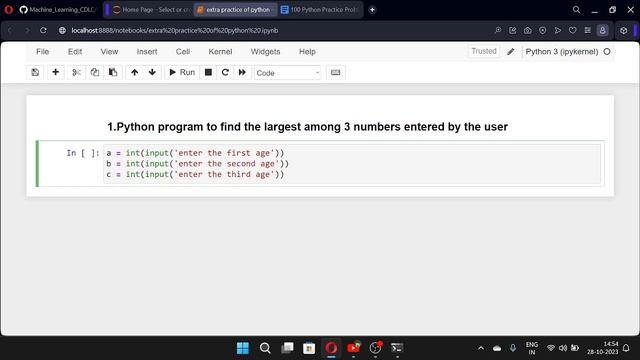 Python program to find the largest among 3 numbers entered by the user смотреть онлайн
