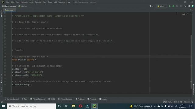 Tkinter Course :  Create Graphic User Interfaces in Python GUI Programming Tkinter