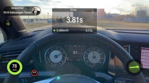 VW Touareg 2019 340hp 0-100 acceleration, Dragy. Разгон