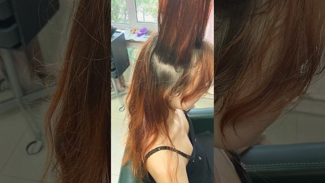 #orangehair #haircut #hairstyle #tutorial #мелирование #airtouch #nailart осветление краской wella