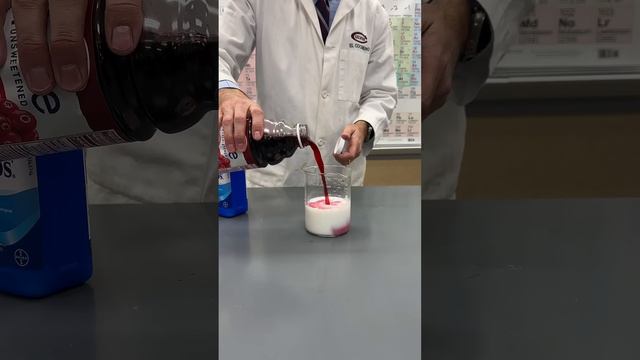 Mixing cranberry juice and milk of magnesia is weird.