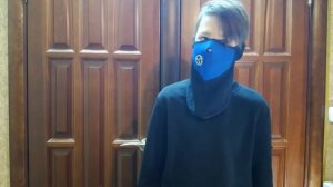 Зимняя маска Балаклава На Пол Лица Синяя