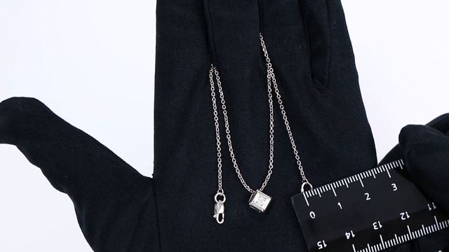 Колье из белого золота AQUAMARINE с бриллиантом 970381 смотреть онлайн