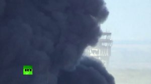 В аэропорту Донецка горят резервуары с топливом. 02.10.2014