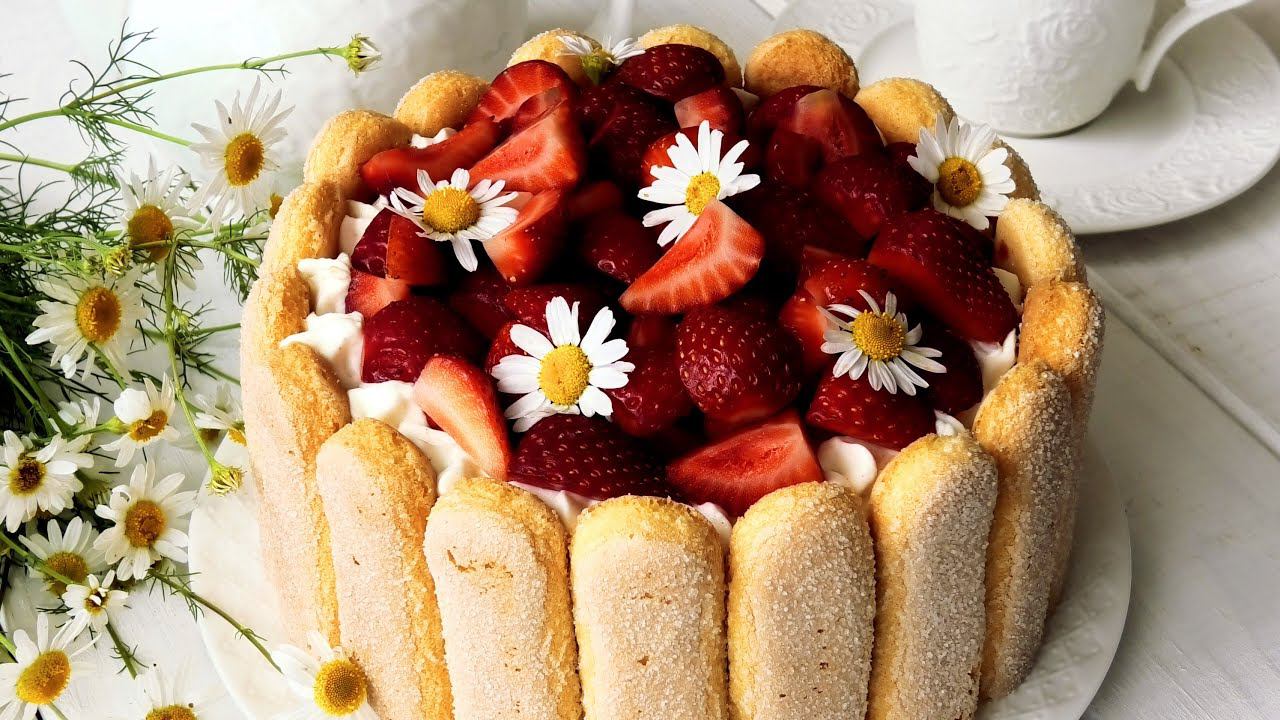 Быстрый⌚ ЛЕТНИЙ Клубничный Торт за 20 минут! БЕЗ ВЫПЕЧКИ!//Quick strawberry cake without baking