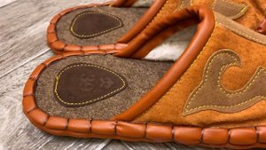 Монгольские тапочки из войлока «Рыжие султанки»