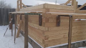 Дом из бруса 4х6/ Строительство жилого дома из строганного бруса 150х150мм/ Своими руками, 24кв.