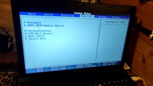 все Пункты bios setup lenovo b590