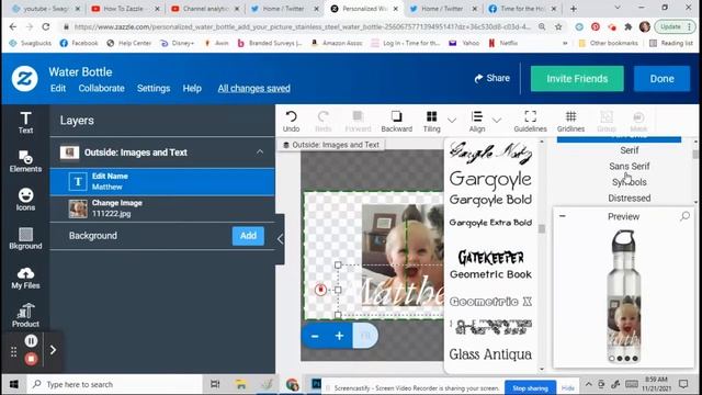 For Zazzle Customers Make a Customized Water Bottle with Picture and Name смотреть онлайн