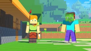 ZOMBIE STEVE?! Minecraft Animation - Alex and Steve Life