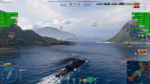 Крейсер Exeter 140К Урона! Мир кораблей World of Warships смотреть онлайн