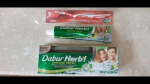 Зубная паста-гель Дабур МЯТА И ЛИМОН Dabur Herb'l Mint & Lemon, 150 г. - с зубной щеткой