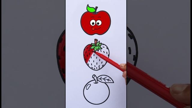 fruits coloring #apple #strawberry #orange #abcdsong #abcd #abcdefghijklmnopqrstuvwxyz #colors