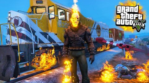 Как остановить поезд в GTA V.