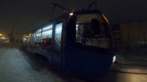 Трамвай КТМ-19 (71-619КТ) №9 отправляется с ост."лакокраска"