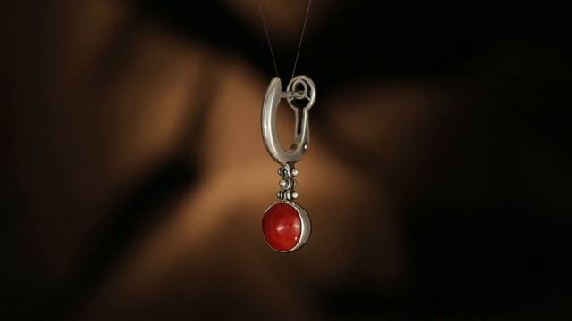 Серьги с кораллами в серебре