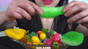 ASMR HOMEMADE LUK CHUP + LAYER CAKE (SOFT CHEWY EATING SOUNDS) LIGHT WHISPERS | SAS-ASMR