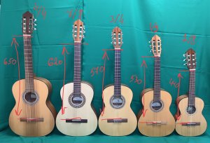 Обзор гитар Семьи Cremona 4655 Чехия размеры 1/8 , 1/2 , 3/4 , 7/8 , 4/4.