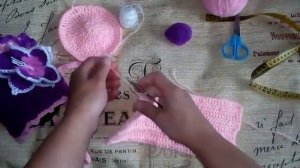 Чепчик  для новорожденного крючком с рюшей