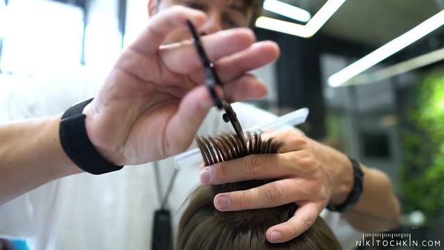 LAYERED HAIRCUT for short hair, haircut tutorial - NIKITOCHKIN