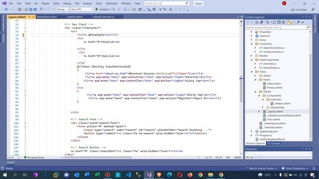 .Net Core 5.0 ile Emlak Sitesi - Satılık ve Kiralık Durumuna Göre İlanların Getirilmesi