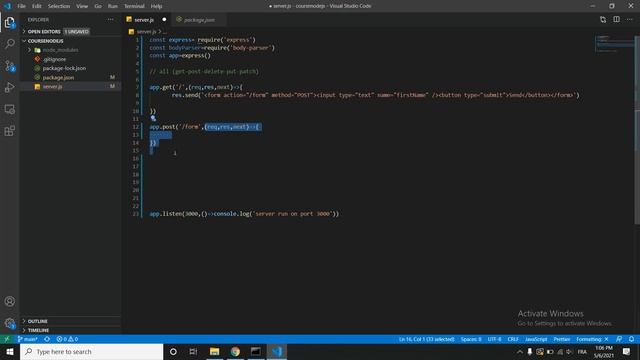 Course NodeJs In Arabic | 15 install body parser