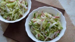 Салат из капусты редиса и огурца