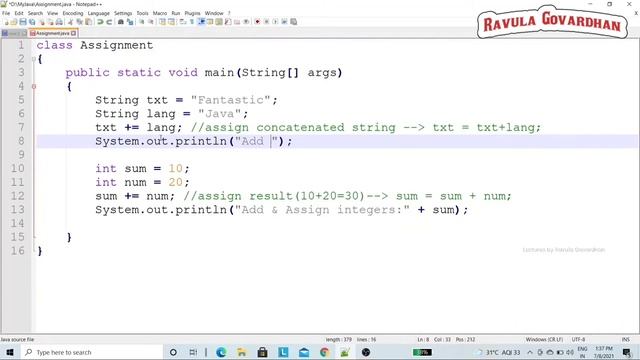 [Java Operators]: The Assignment Operators in Java in Telugu смотреть онлайн