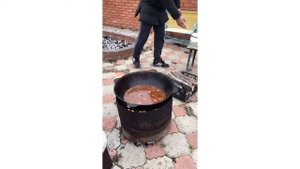 Плов на костре в казане на 10 кг